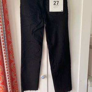 Re/Done High Rise Stovepipe Denim in Black